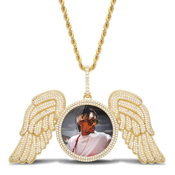 Iced Out Custom Chunky Wings Picture Pendant