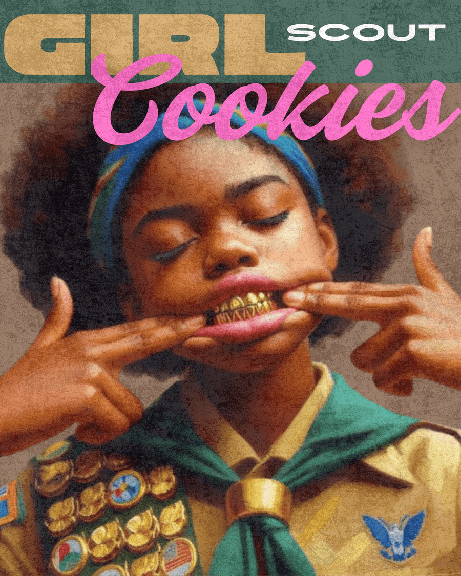 GIRL SCOUT COOKIES STRETCHED CANVAS WALL ART