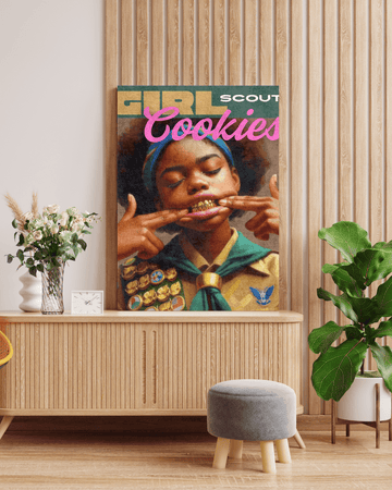 GIRL SCOUT COOKIES STRETCHED CANVAS WALL ART