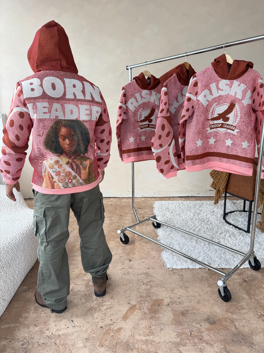 GIRL SCOUT BORN LEADER TAPESTRY JACQUARD PULLOVER HOODIE