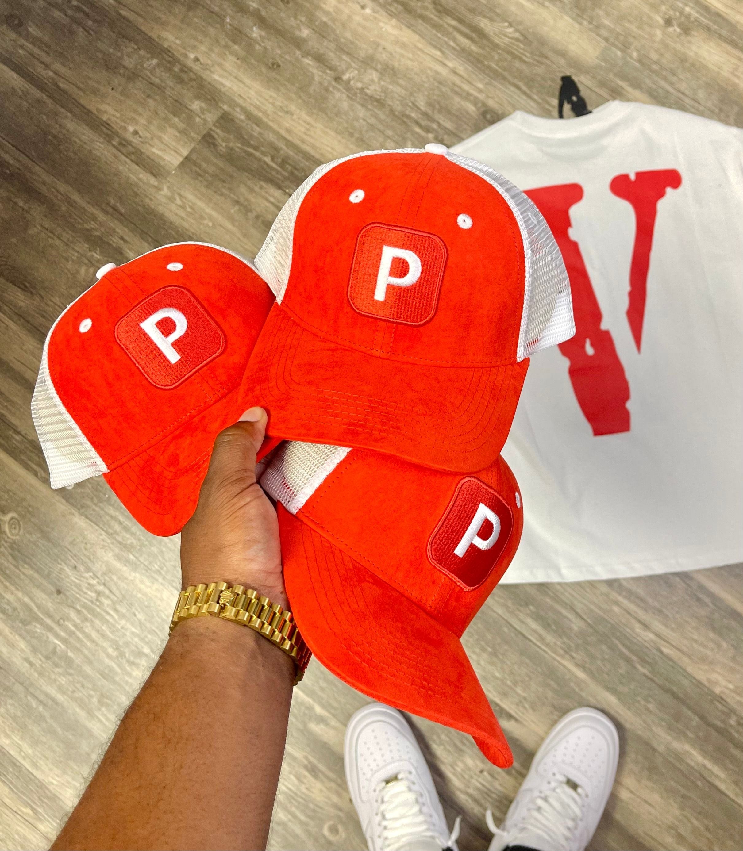 RED PUSHIN P PREMIUM SUEDE TRUCKER HAT – Shop Fits R Us