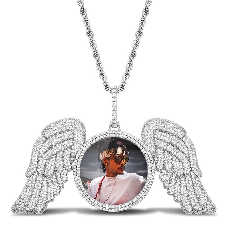 Iced Out Custom Chunky Wings Picture Pendant