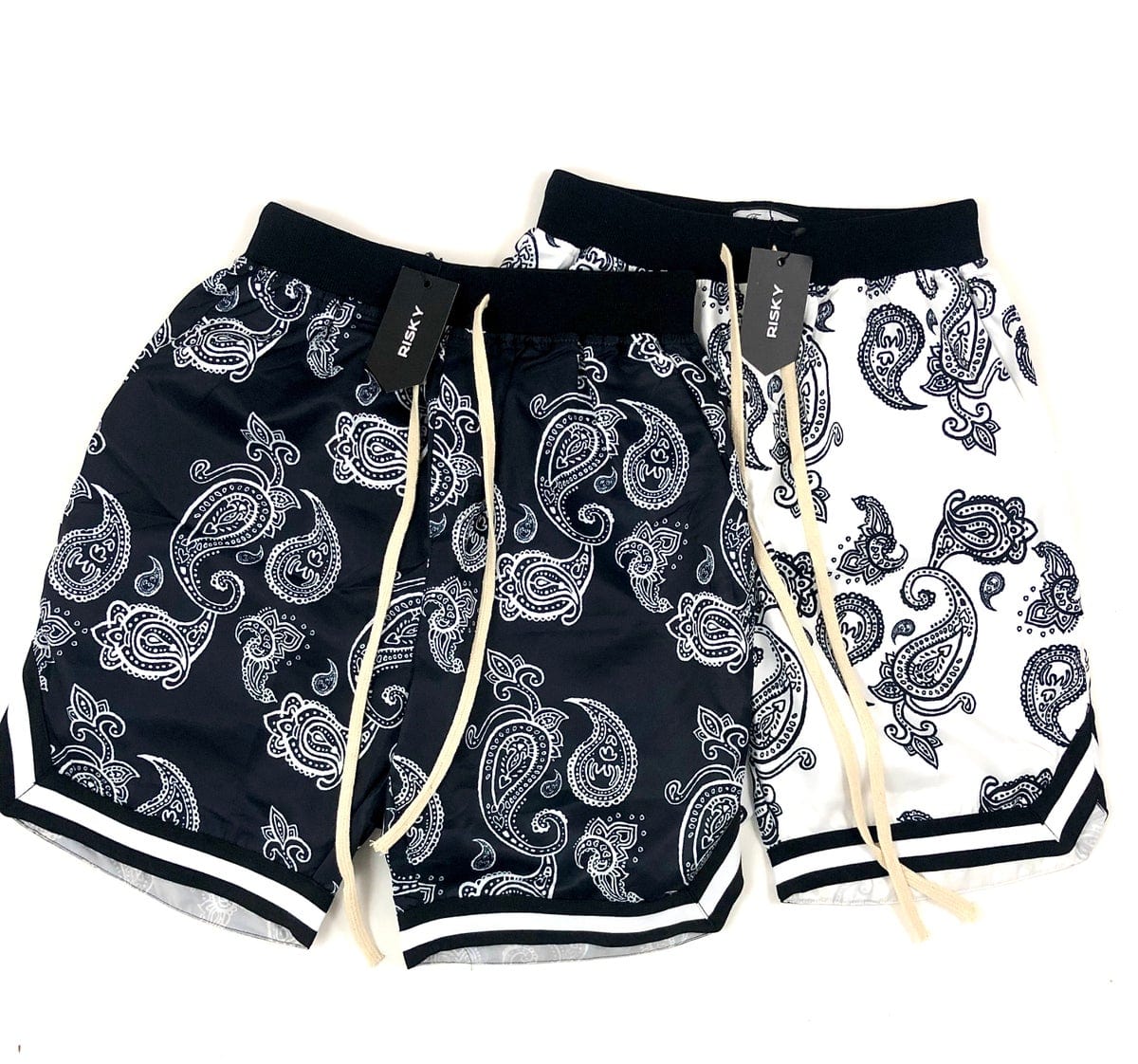 RISKY REWARDS CUSTOM BANDANA PAISLEY SHORTS
